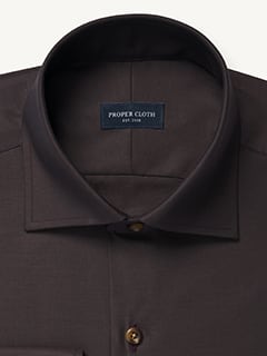 brown and white dress shirt The Black Tux Essential Dress Shirt In White | Size: Medium