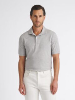The Franklin Linen Blend Polo in Grey