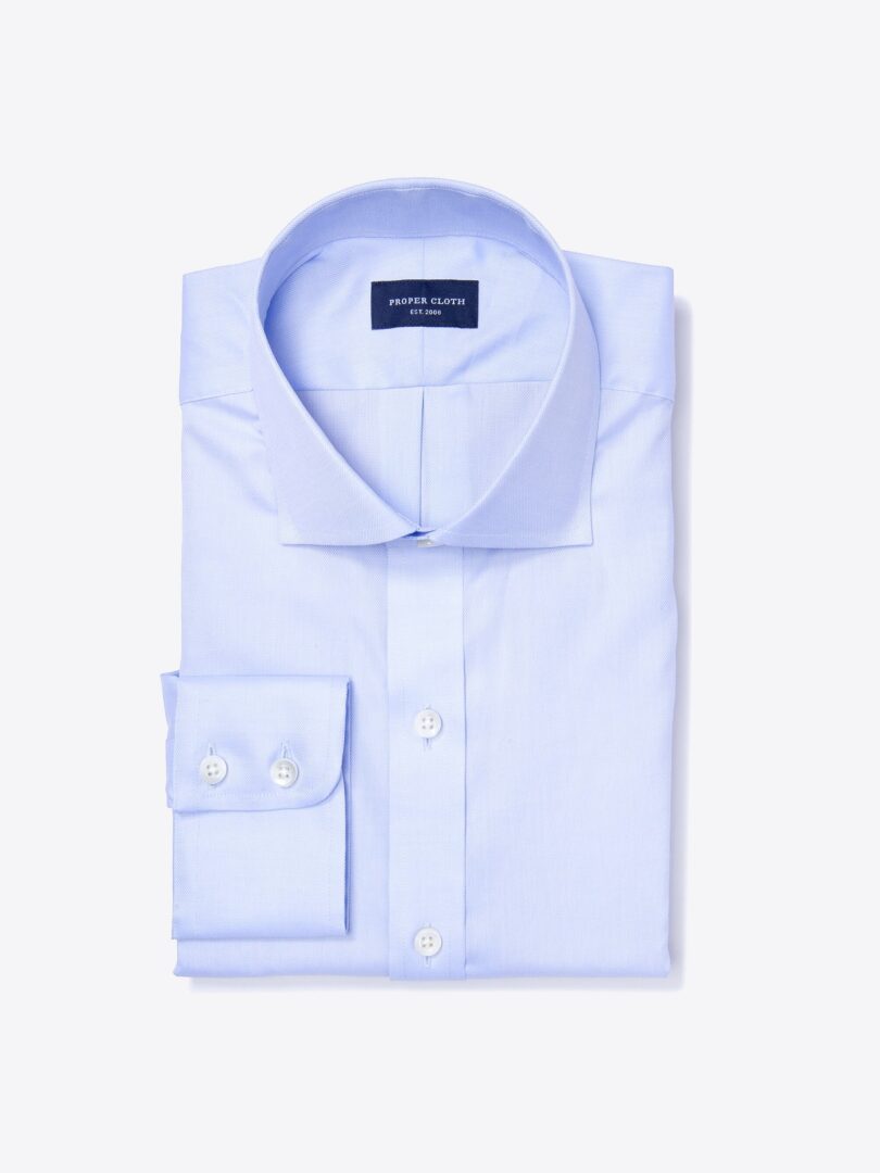 Thomas Mason Goldline Light Blue Royal Oxford Custom Made Shirt 