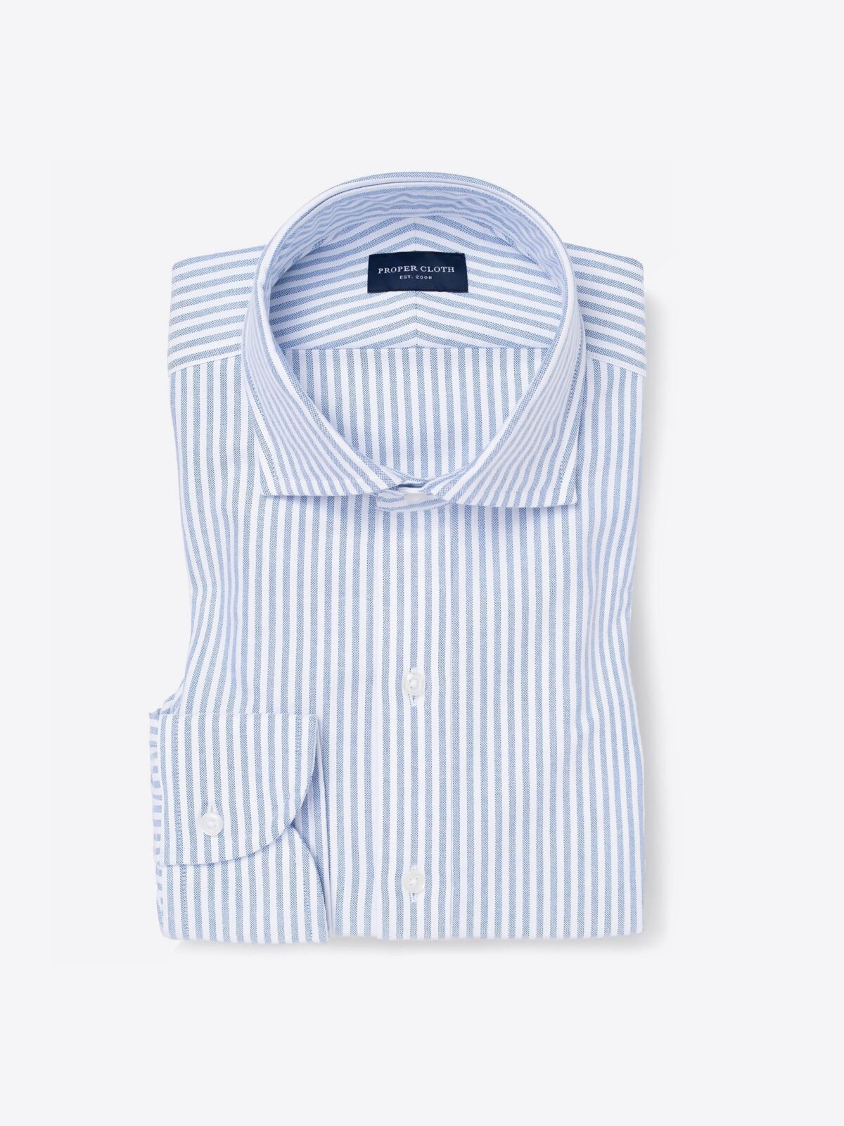 Blue University Stripe Oxford Cloth Custom Dress Shirt Shirt by Proper ...