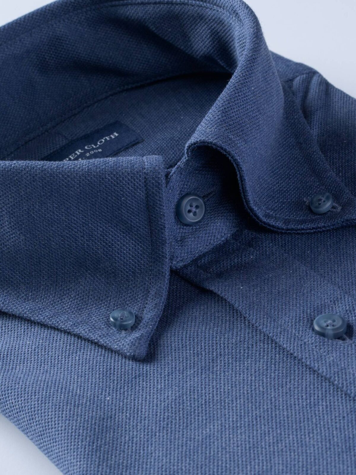 Monterey Light Blue Cotton and Linen Blend Knit Pique Shirt by Proper Cloth