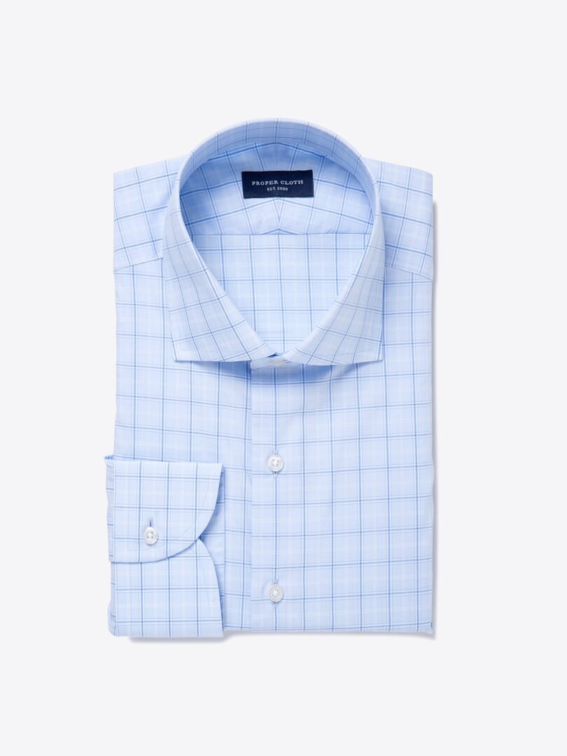 Hester Light Blue Multi Check Men's Dress Shirt 