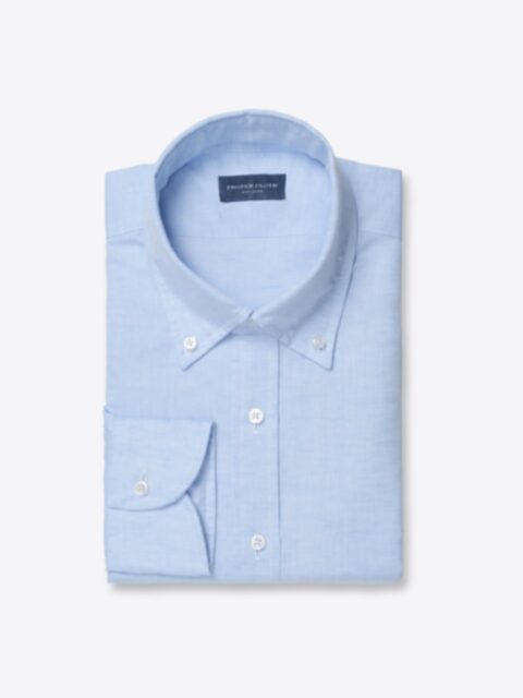 Shop Portuguese Light Blue Cotton and Linen Oxford