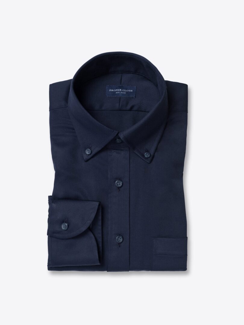 Navy Wrinkle-Resistant Bamboo Stretch Blend 