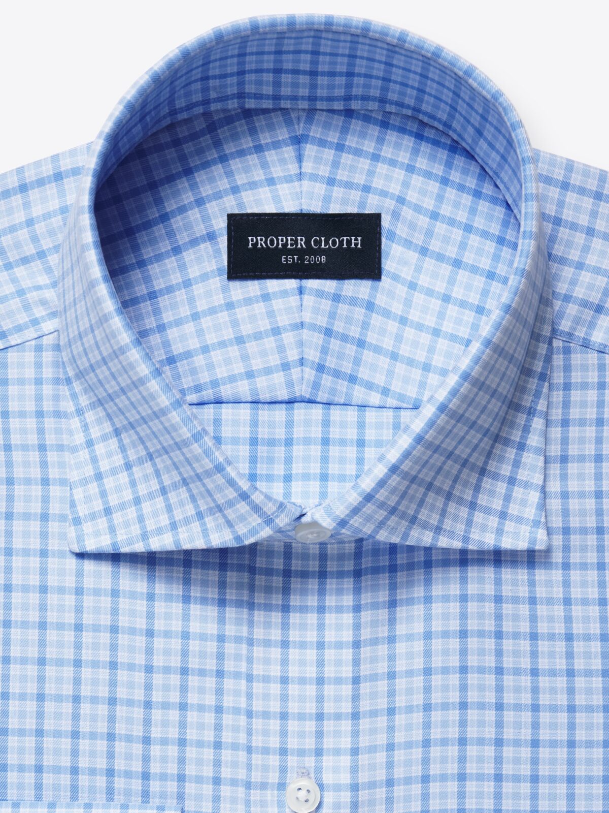 Mayfair Wrinkle-Resistant Blue Multi Check Shirt by Proper Cloth