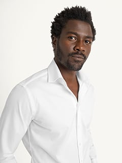 The Thomas Mason Wrinkle-Resistant Dress Shirt in White Royal Oxford