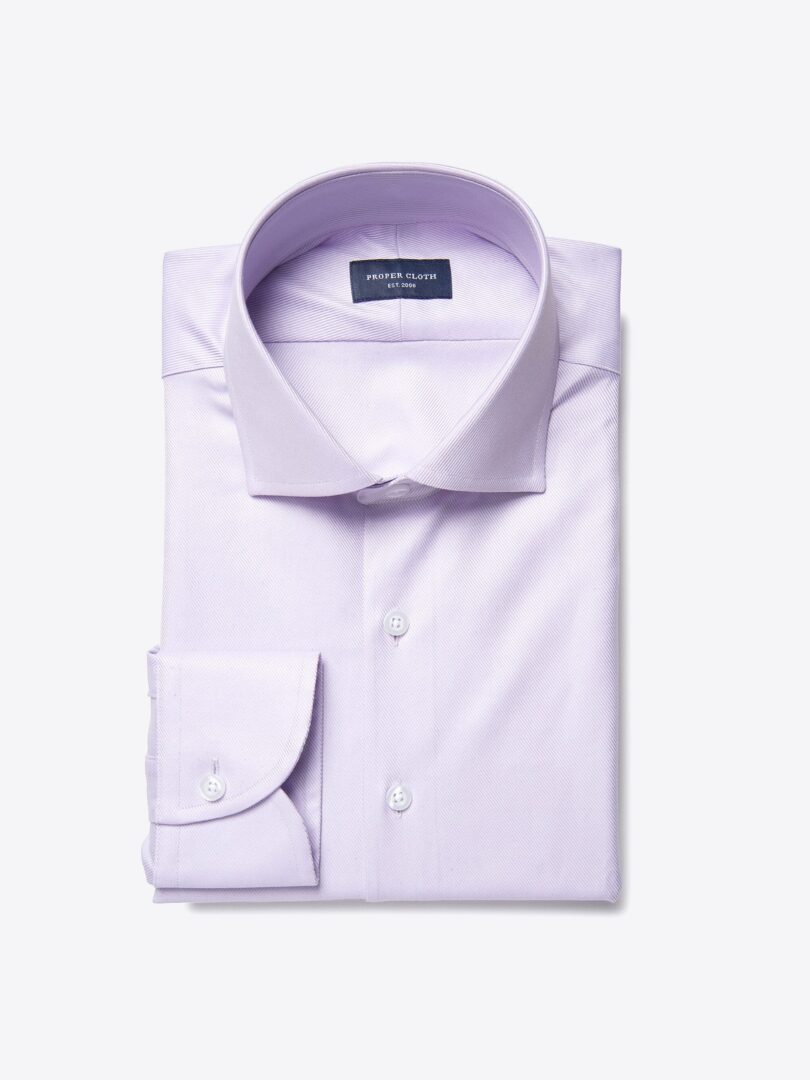 Lavender Wrinkle-Resistant Cavalry Twill Custom Made Shirt 