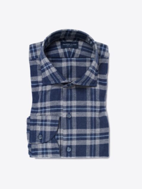 Shop Whistler Blue and Grey Large Plaid Flannel