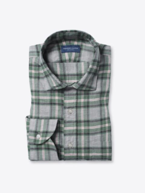 Shop Satoyama Jade Grey and Rose Plaid Flannel