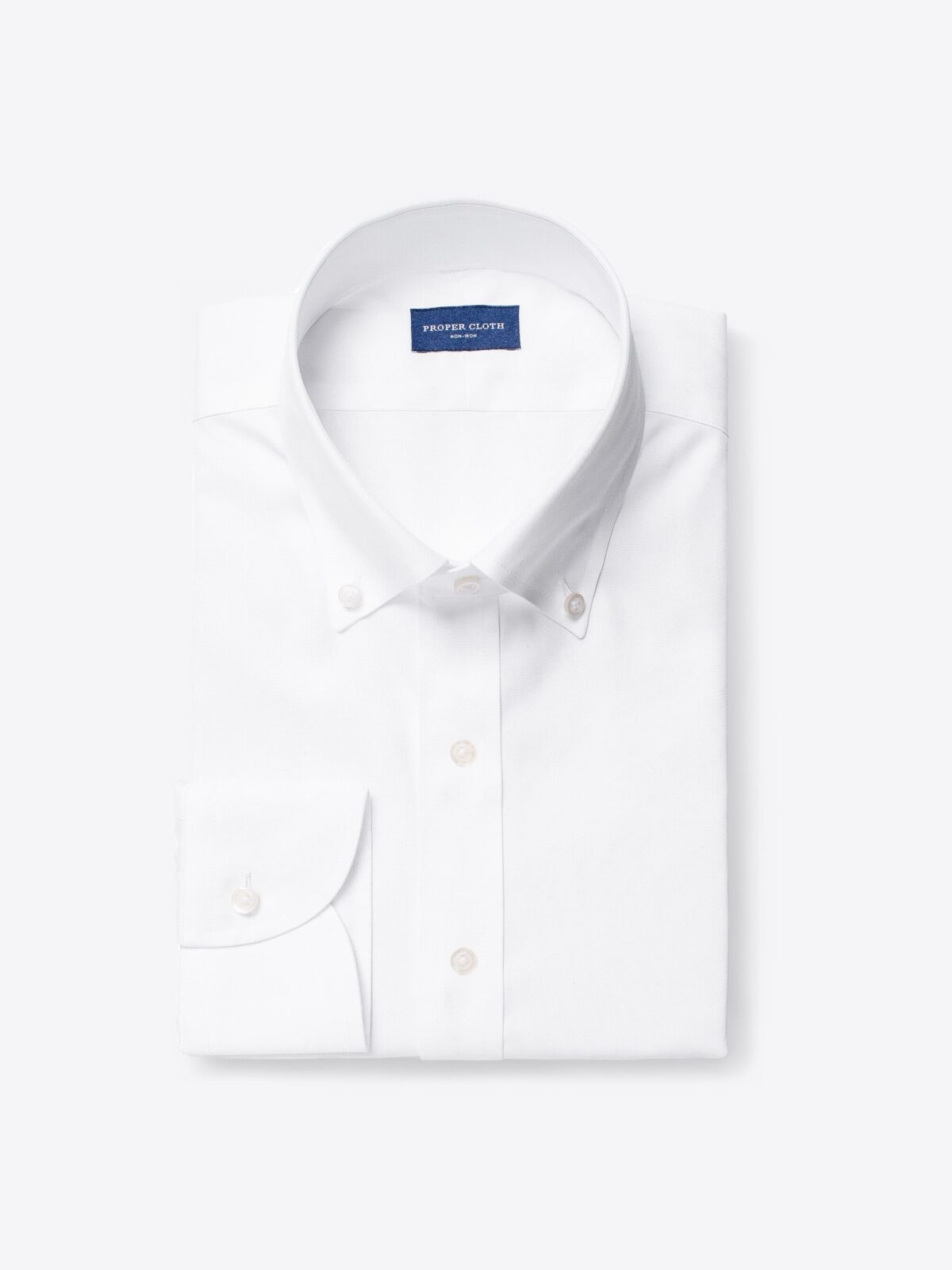 Non-Iron Supima White Pinpoint Office Button Down Shirt