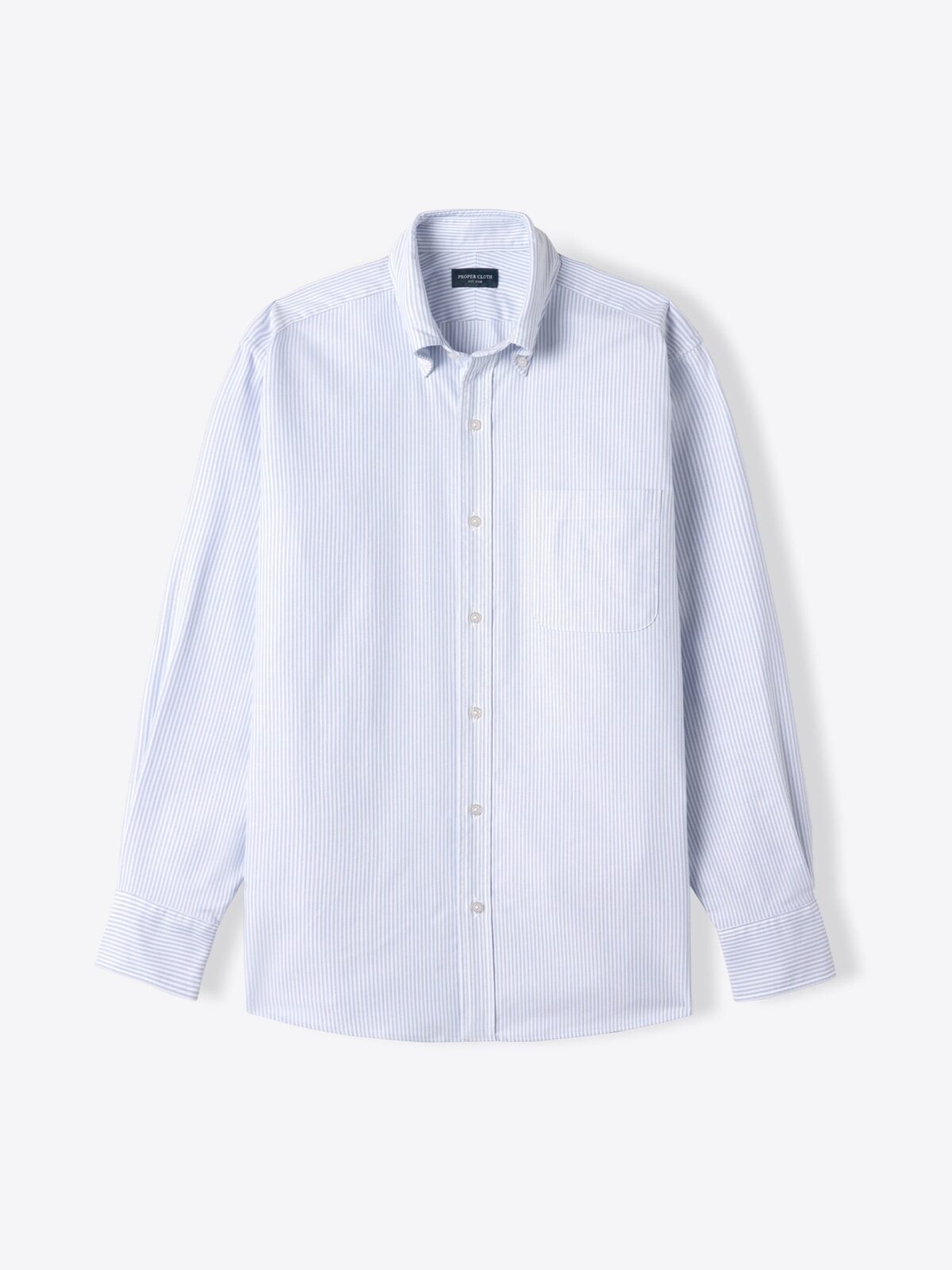 Thomas Mason Light Blue Stripe Premium Oxford Shirt by