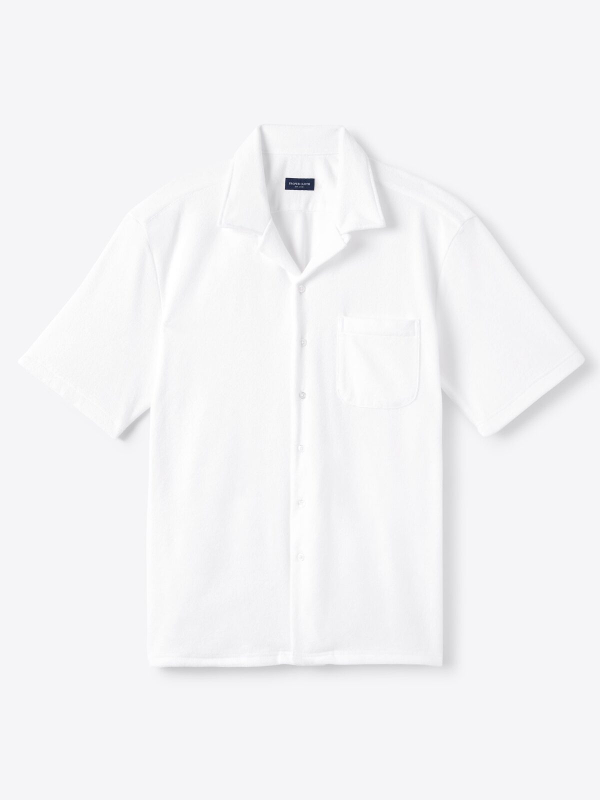 The Terry Cloth Camp Shirt in Off White