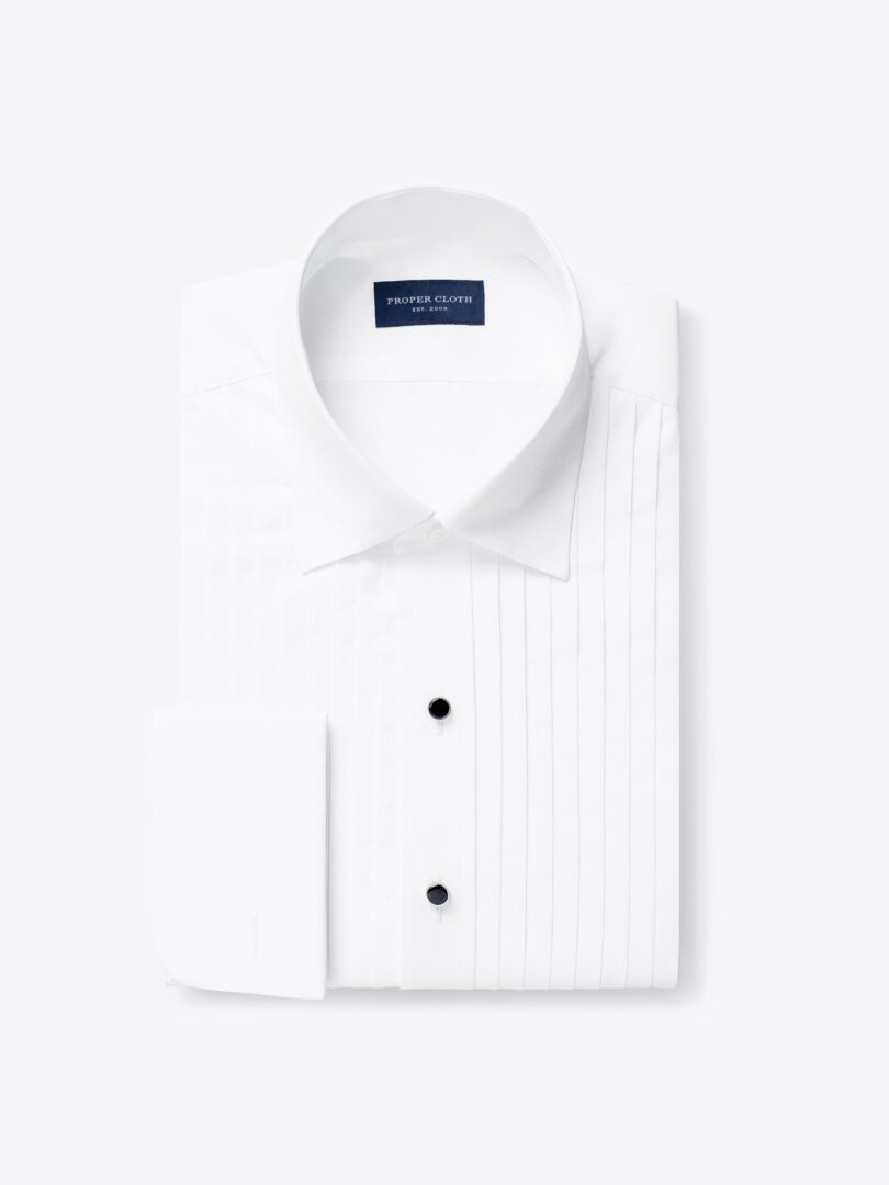 Thomas Mason White Luxury Broadcloth Dress Shirt 