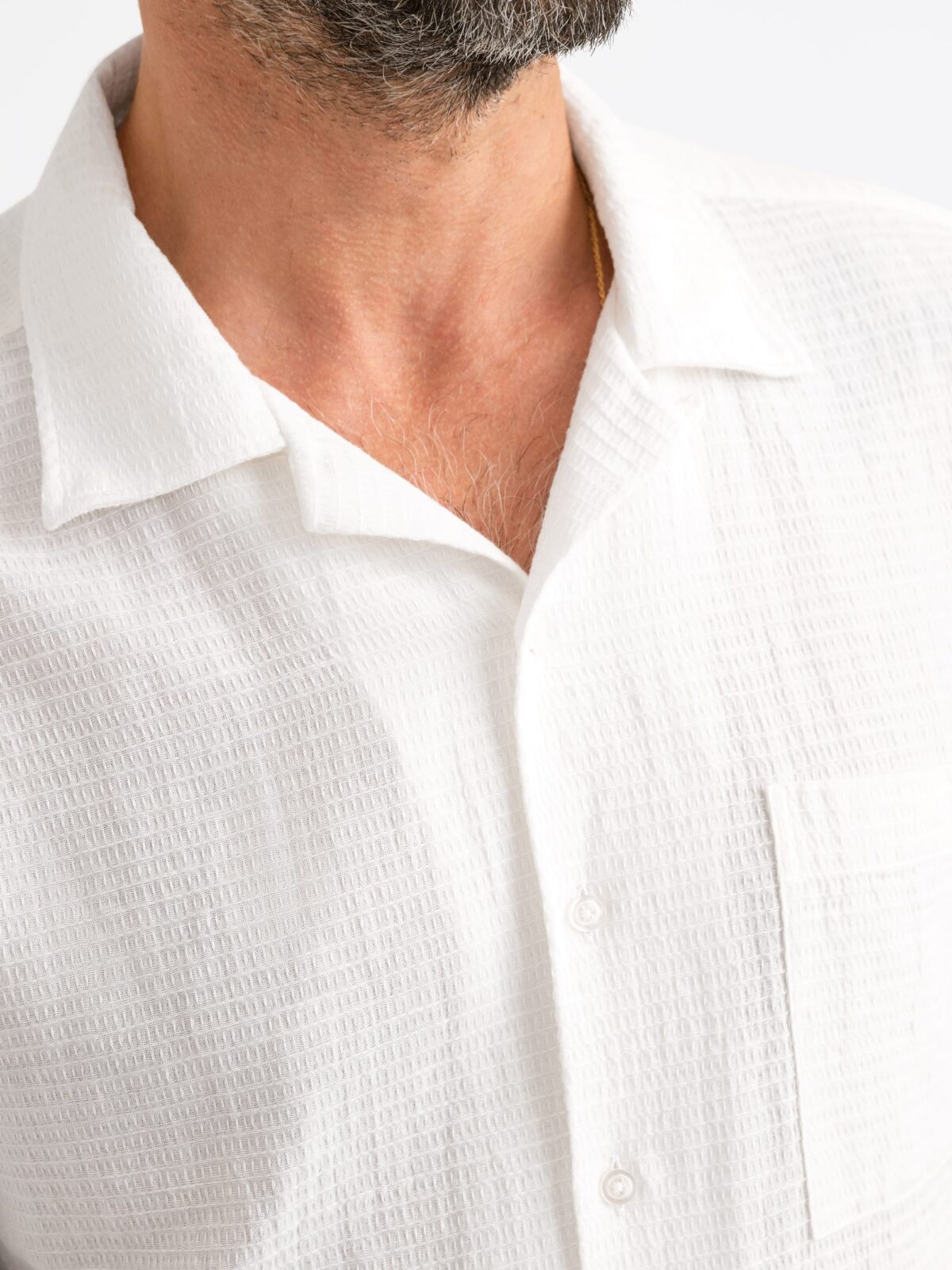 White Washed Linen and Cotton Jacquard Shirt by Proper Cloth