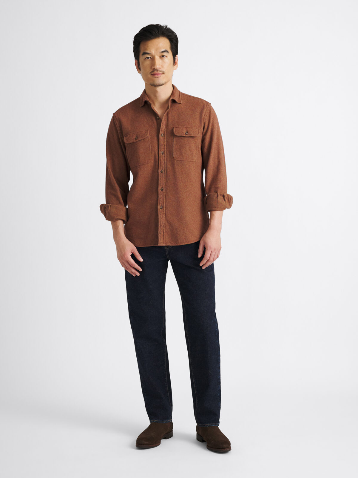 The Japanese Low Twist Shirt in Rust