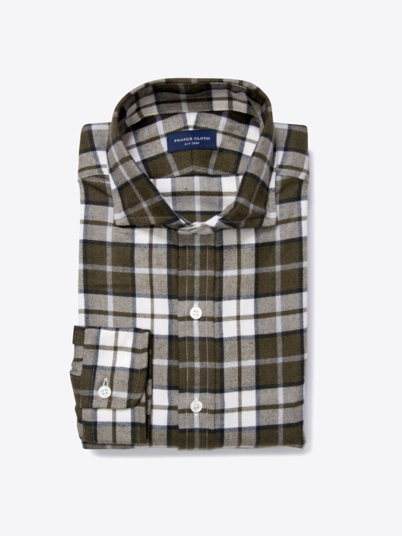 Canclini Pine Plaid Beacon Flannel Fitted Shirt 