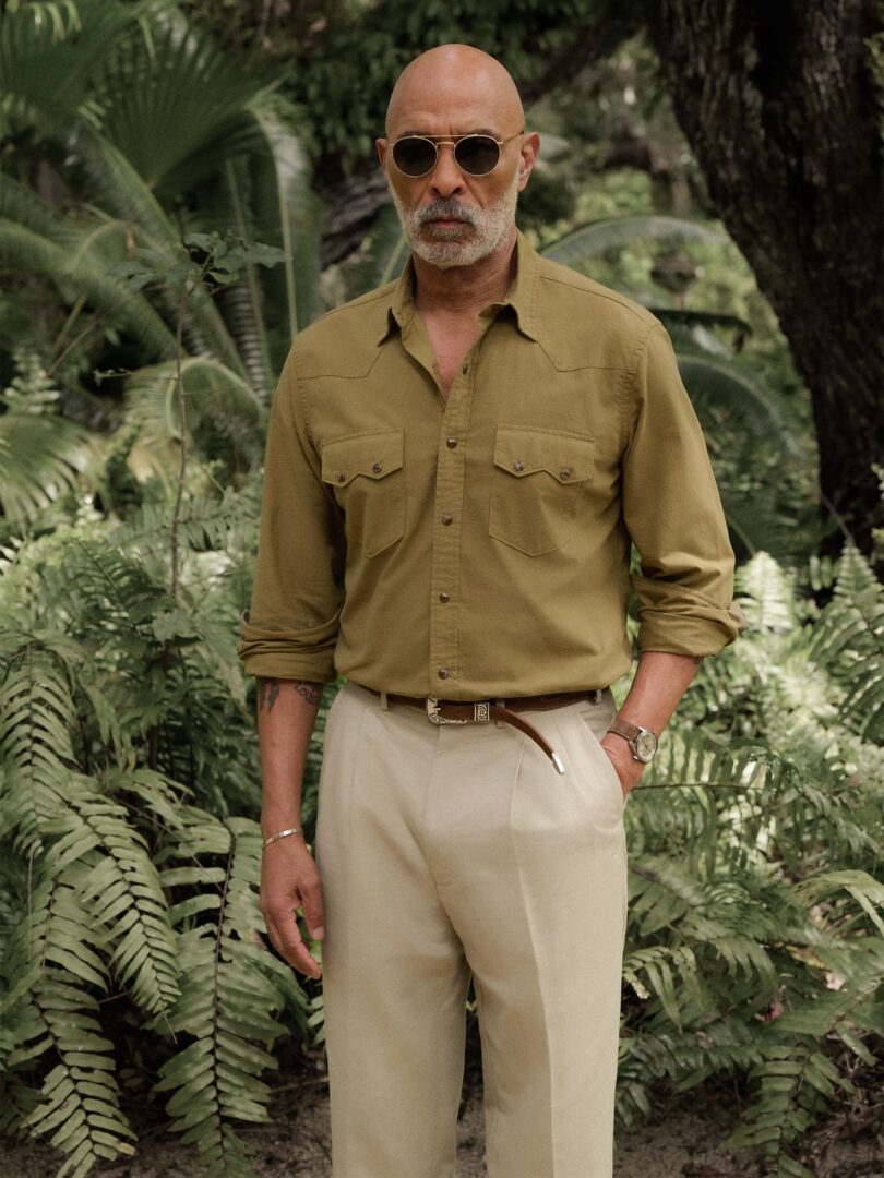 Olive Rustic Poplin Sawtooth Western Shirt Thumb Detail