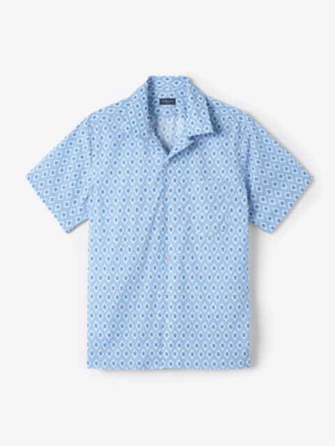 Shop Canclini Sky Blue Vintage Block Print