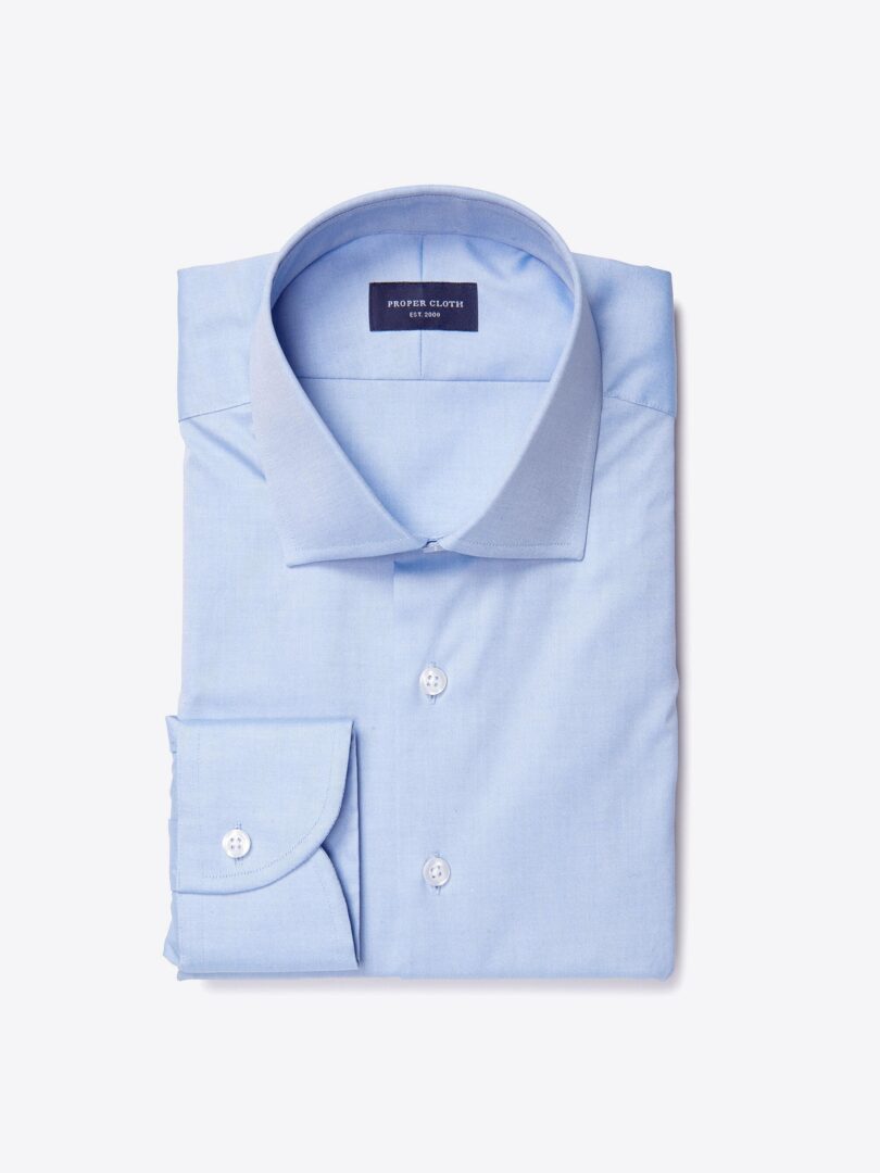 Bowery Blue Wrinkle-Resistant Pinpoint Custom Dress Shirt 