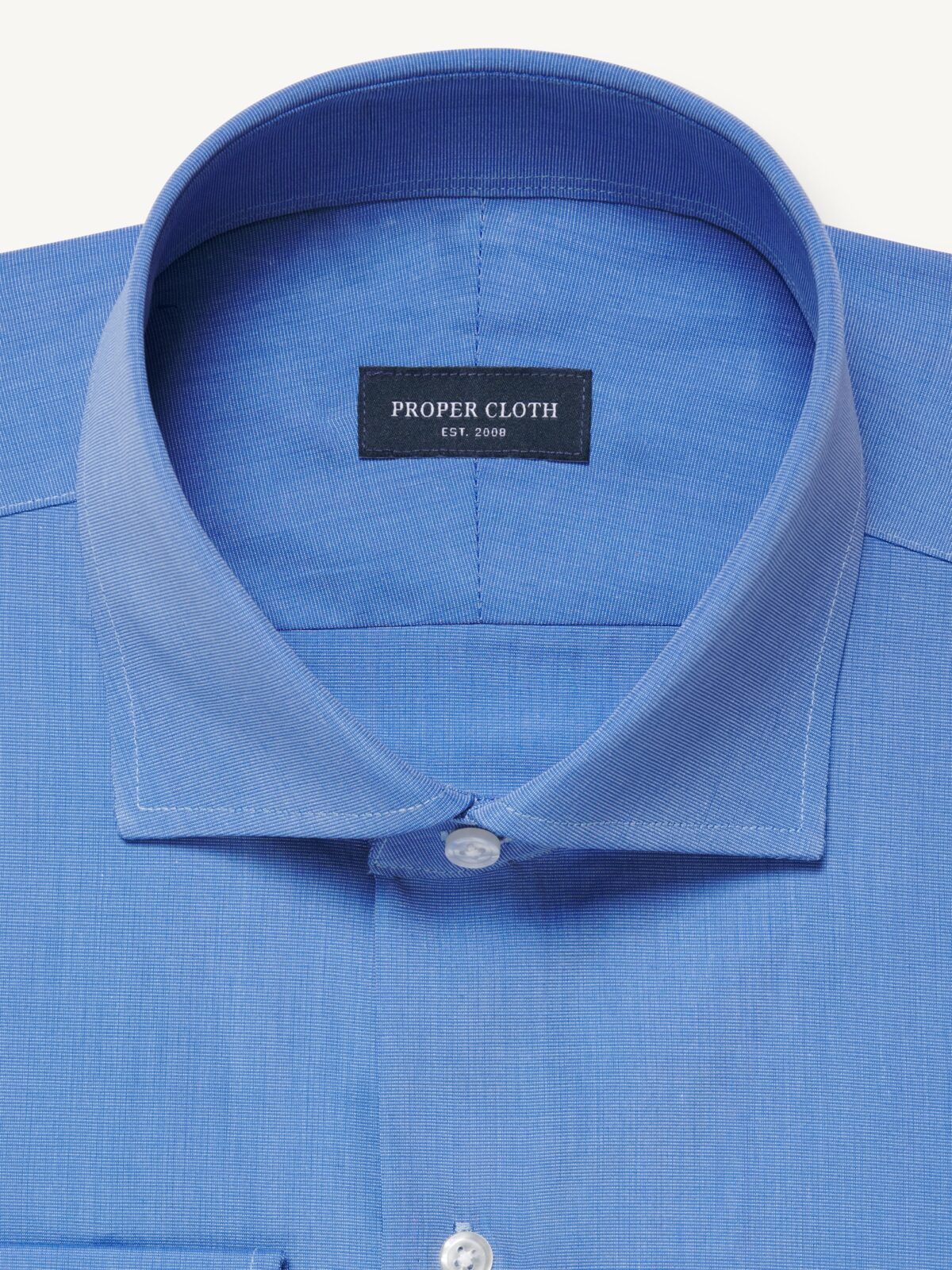 The Thomas Mason Broadcloth Dress Shirt in French Blue End-on-End