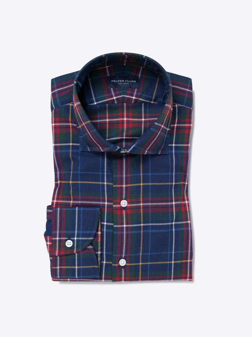 Canclini Holiday Tartan Flannel Fitted Shirt 