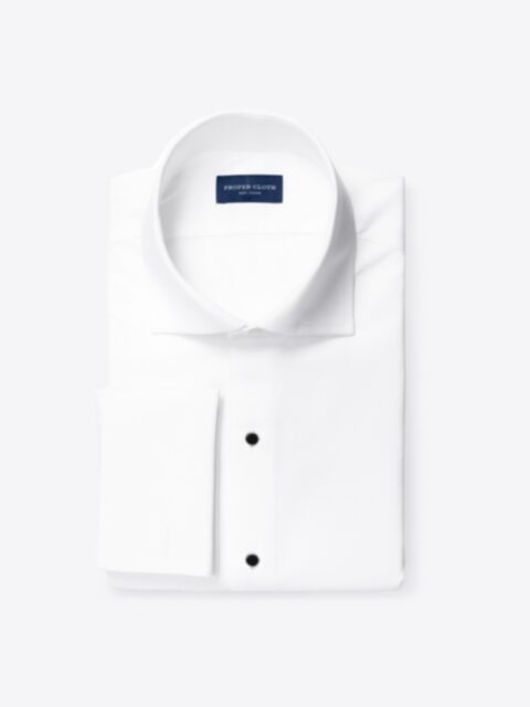 Suggested Item: White Stretch Broadcloth Tuxedo Shirt