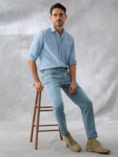 Light Wash Indigo Chambray Shirt by Proper Cloth