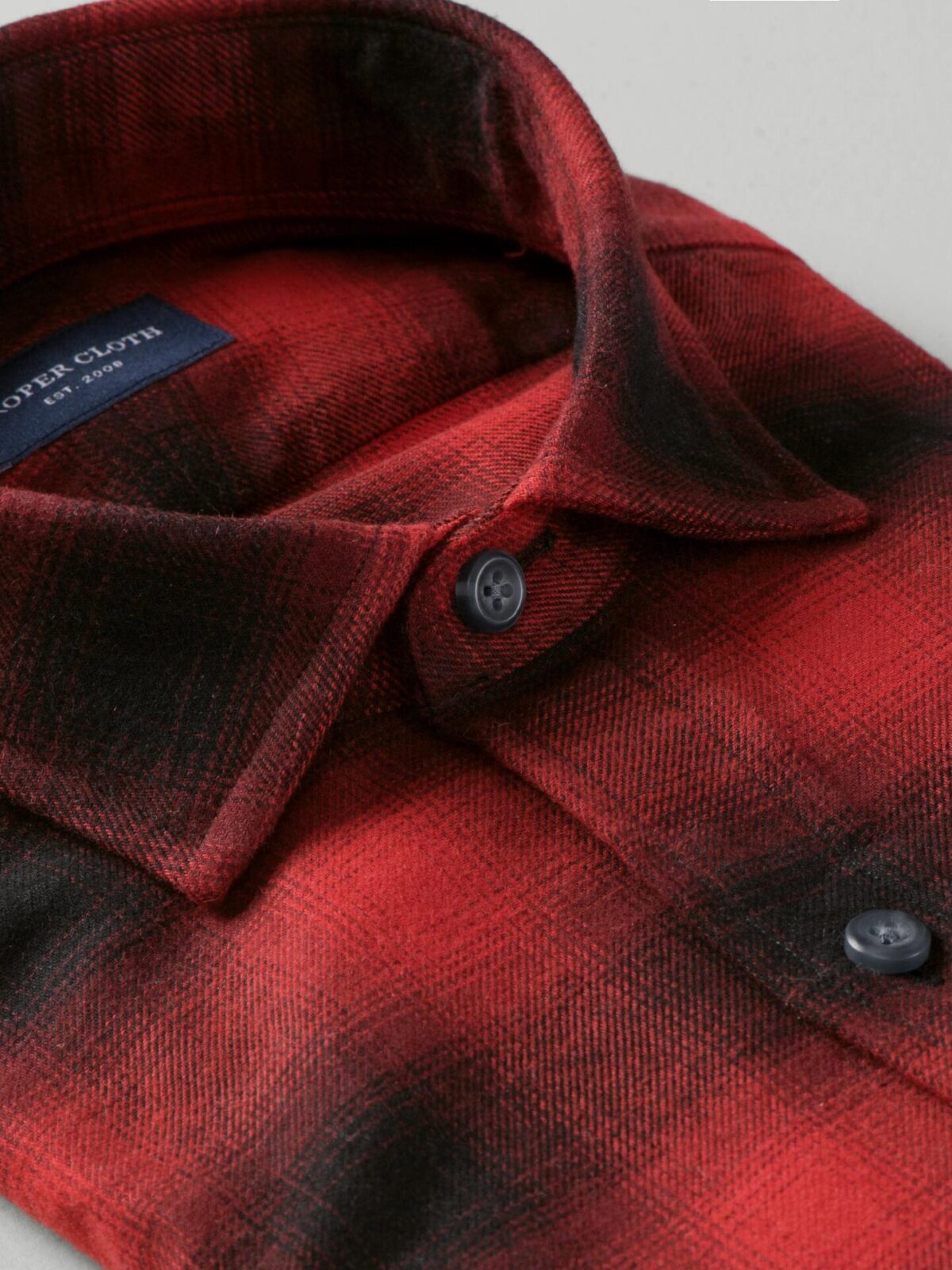 Scarlet and Black Ombre Plaid Flannel Men's Dress Shirt Shirt by Proper  Cloth
