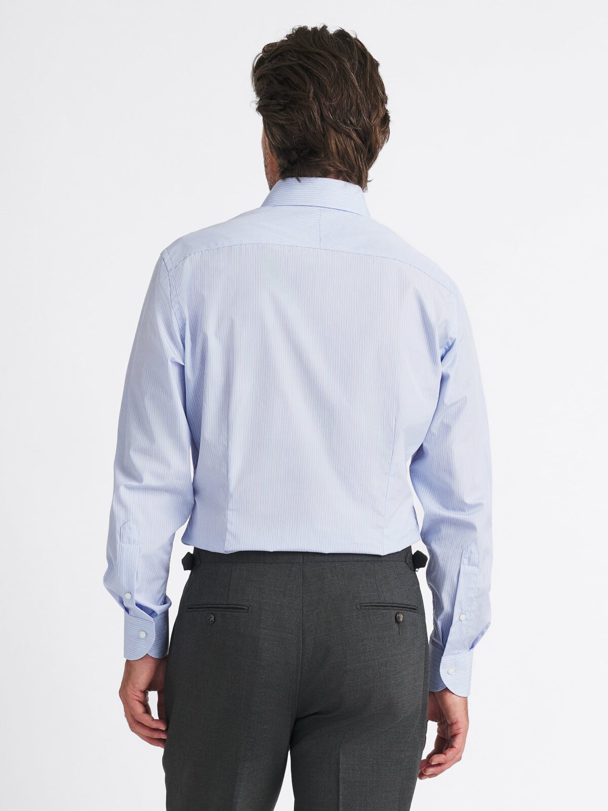 シャツ/ブラウス(長袖/七分) L'Appartement THOMAS MASON STRIPE SHIRTS The Thomas Mason Wrinkle-Resistant Dress Shirt in Light Blue Stripe