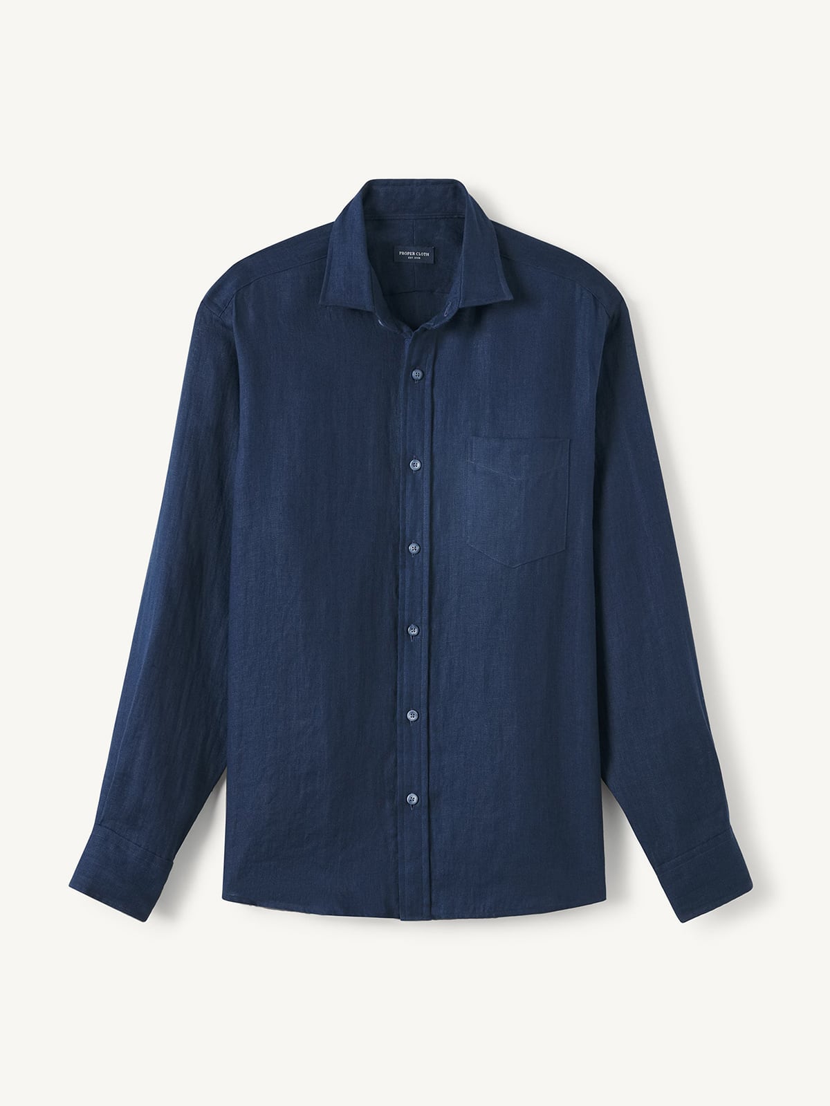 The Irish Linen Casual Shirt in Navy