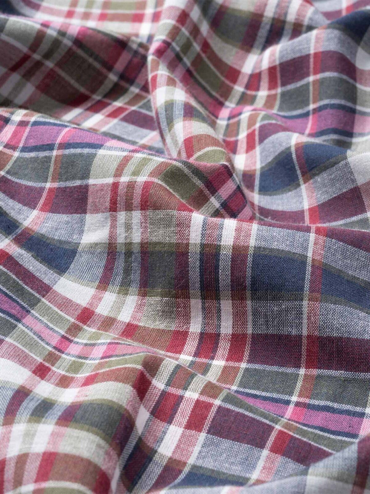 Navy Olive and Pink Indian Madras Shirts by Proper Cloth