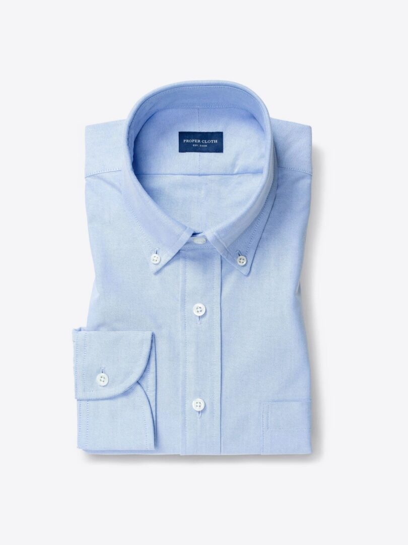 Thomas Mason Blue Comfort Oxford Custom Dress Shirt 