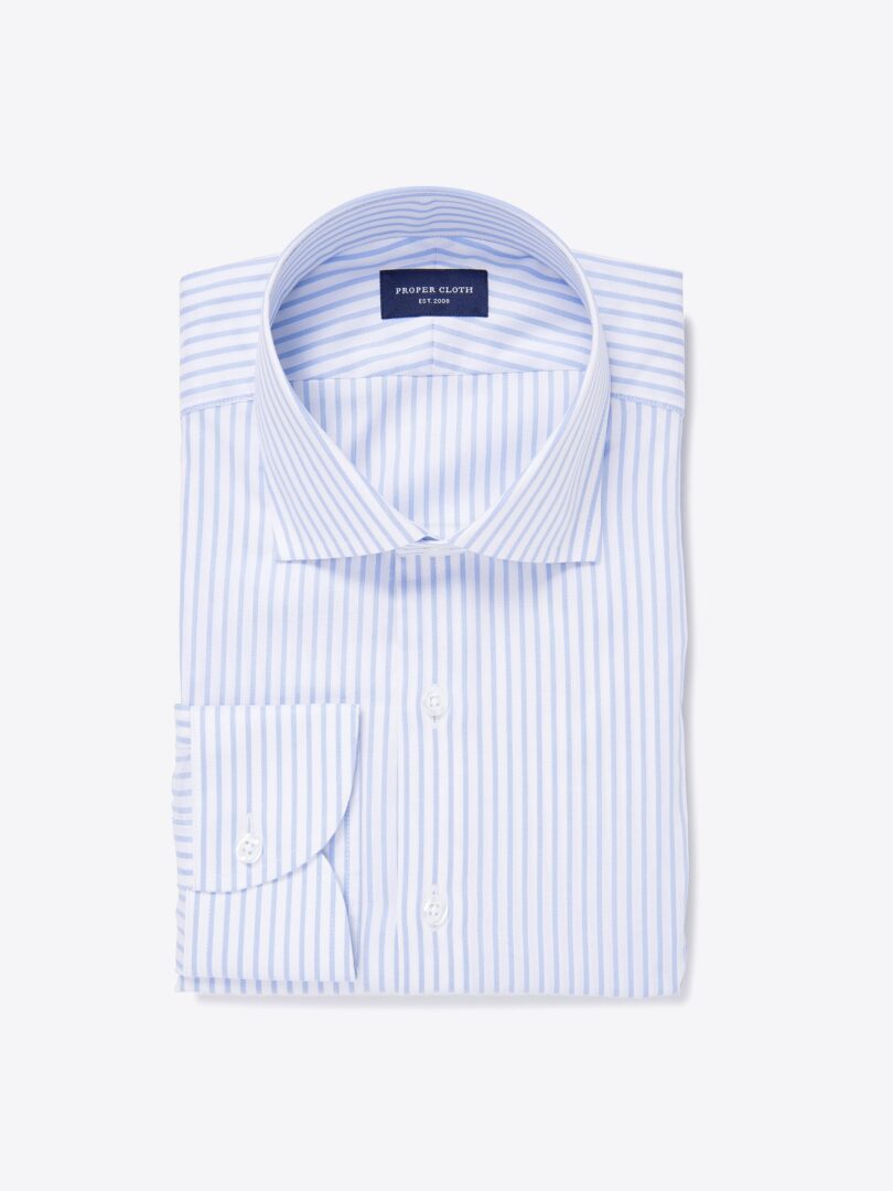 Newton Light Blue Striped Pinpoint Men's Dress Shirt 