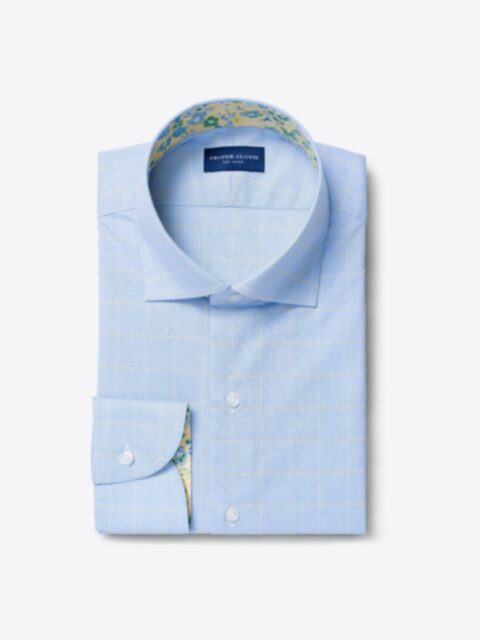 Shop Thomas Mason Blue and Yellow Prince of Wales Check