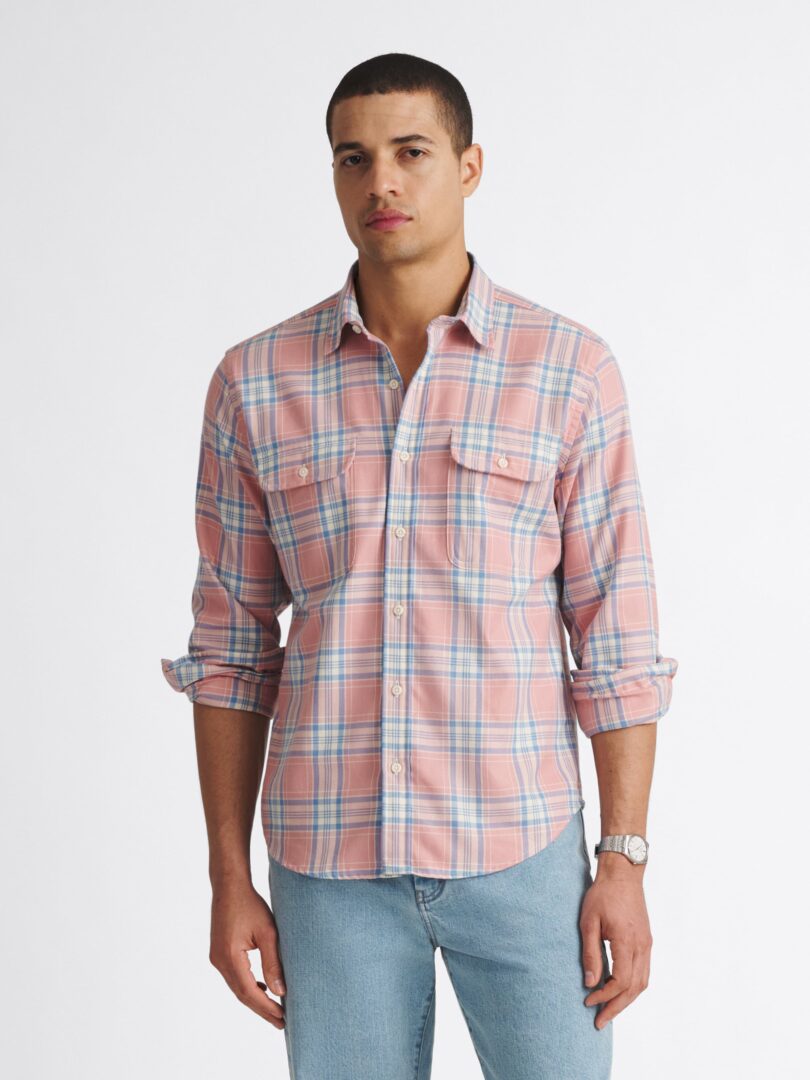 Faded Rose Navy and Cream California Plaid Thumb Detail