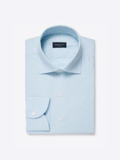 Thomas Mason Non-Iron Yellow and Light Blue Multi Check