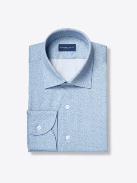 Shop Organic Stretch Cotton Blue Micro Dot Print