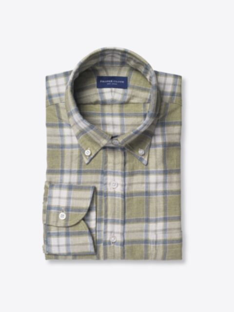 Shop Satoyama Sage and Grey Plaid Flannel