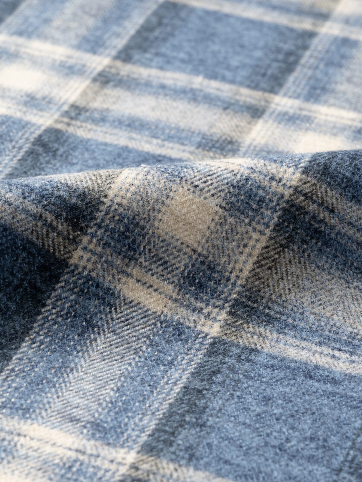 Japanese Blue Large Ombre Plaid Flannel Shirts by Proper Cloth Japanese Blue Large Ombre Plaid Flannel Shirts by Proper Cloth