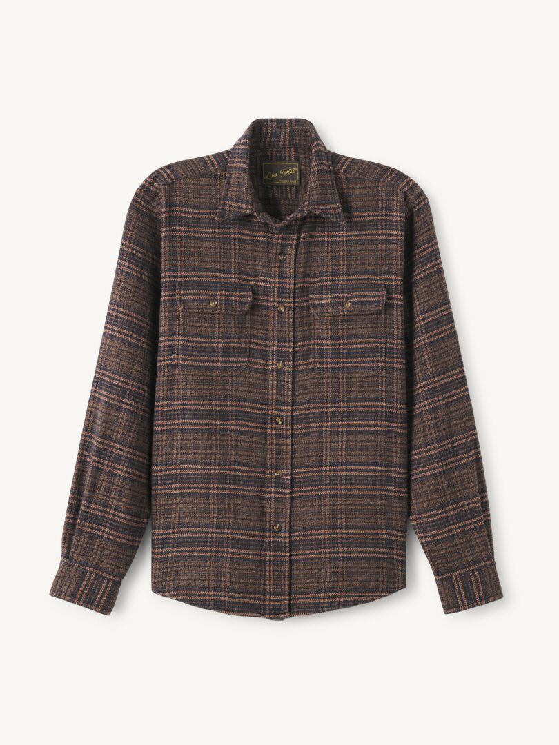 Men’s Japanese Dark Hickory Ombre Low Twist Plaid Thumb