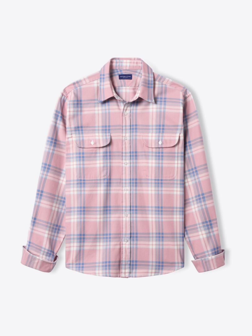 Rose and Ocean Blue California Plaid 