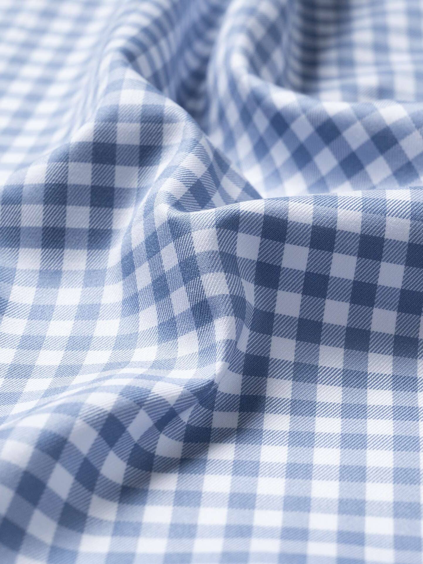 Non-Iron Slate Twill Gingham Shirts by Proper Cloth