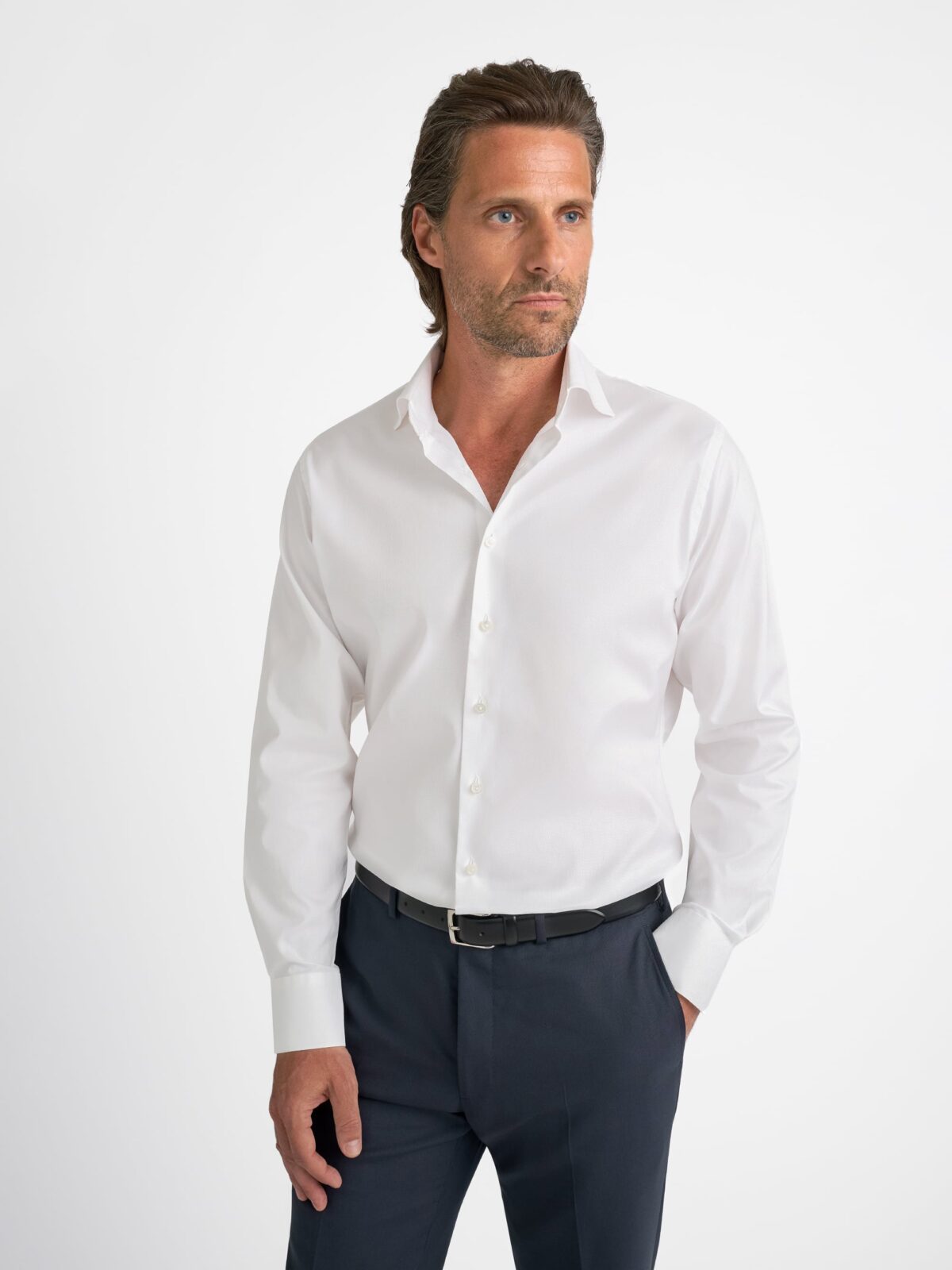 The Sea Island Cotton Dress Shirt in White Royal Oxford