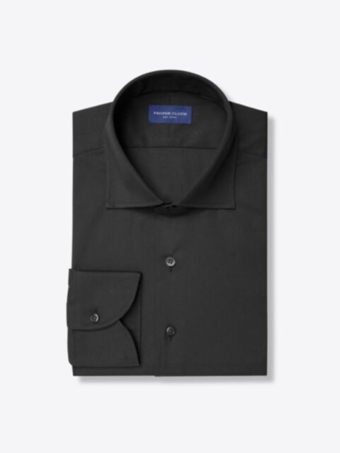 Shop Albini Black Stretch Poplin