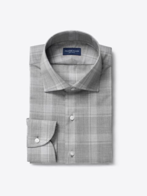 Shop Reda Merino Wool Grey Tonal Plaid
