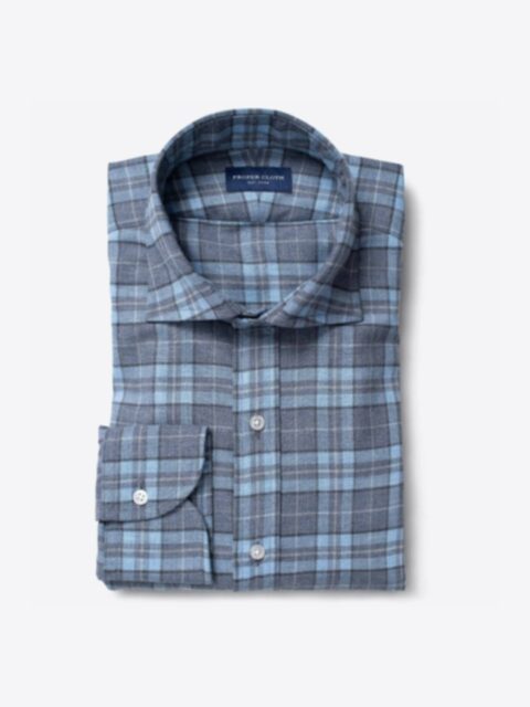 Shop Satoyama Light Blue and Slate Plaid Flannel