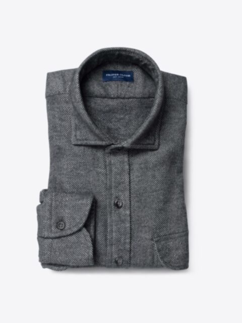 Shop Canclini Grey Extra Large Herringbone Beacon Flannel