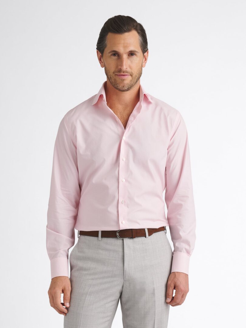 Thomas Mason Wrinkle-Resistant Pink Mini Gingham Twill Thumb Detail