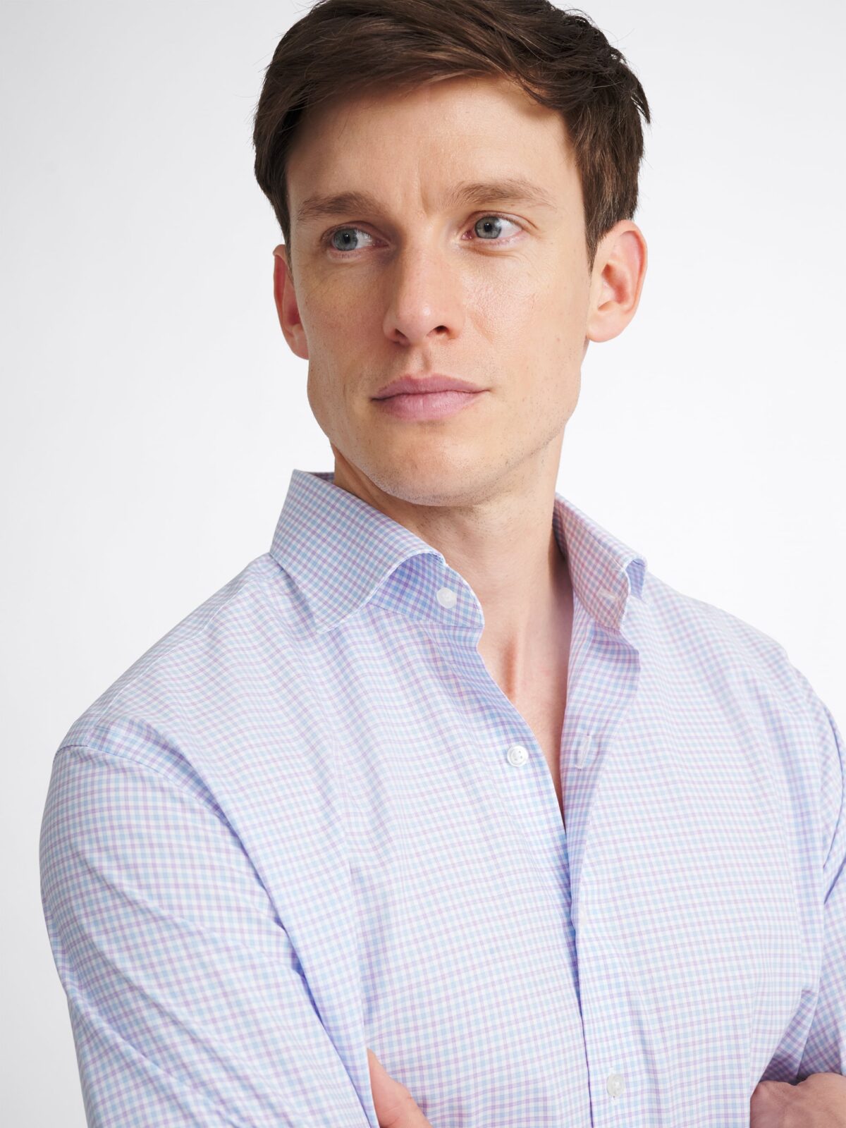 The Thomas Mason Wrinkle-Resistant Dress Shirt in Blue and