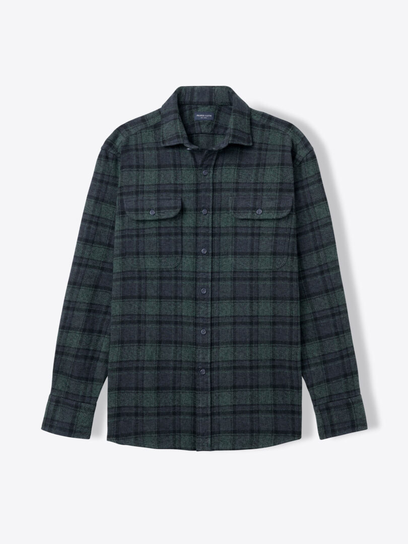Japanese Navy and Pine Low Twist Plaid 